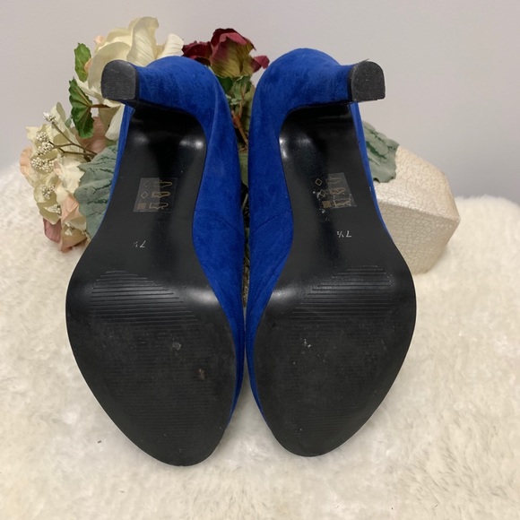 Call It Spring Suede Blue Heels - Picture 5 of 8